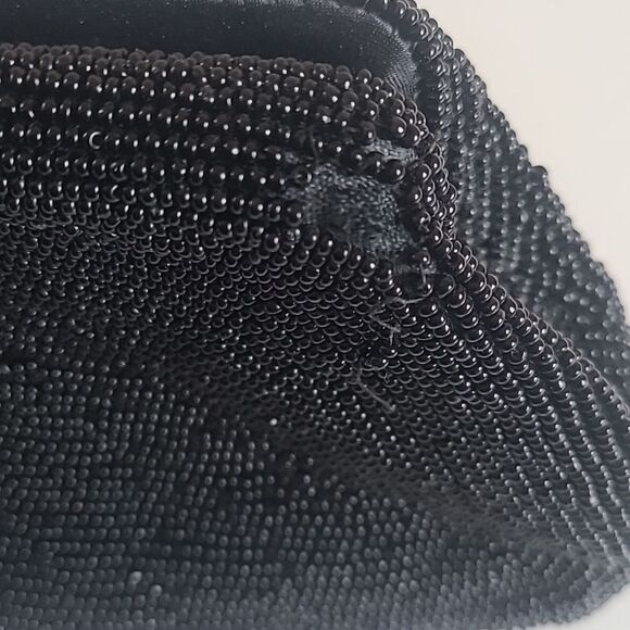 Sarne Imports Handmade in Japan ITALIAN Black Glass Beads Clutch Purse Evening - Picture 5 of 13